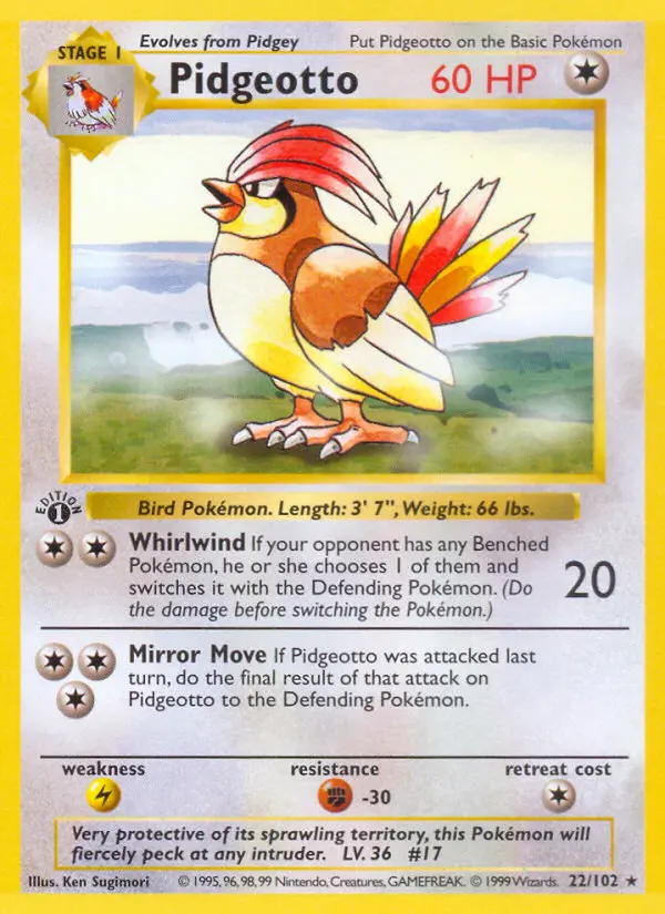 Carta Pidgeotto — Base Set 22/102