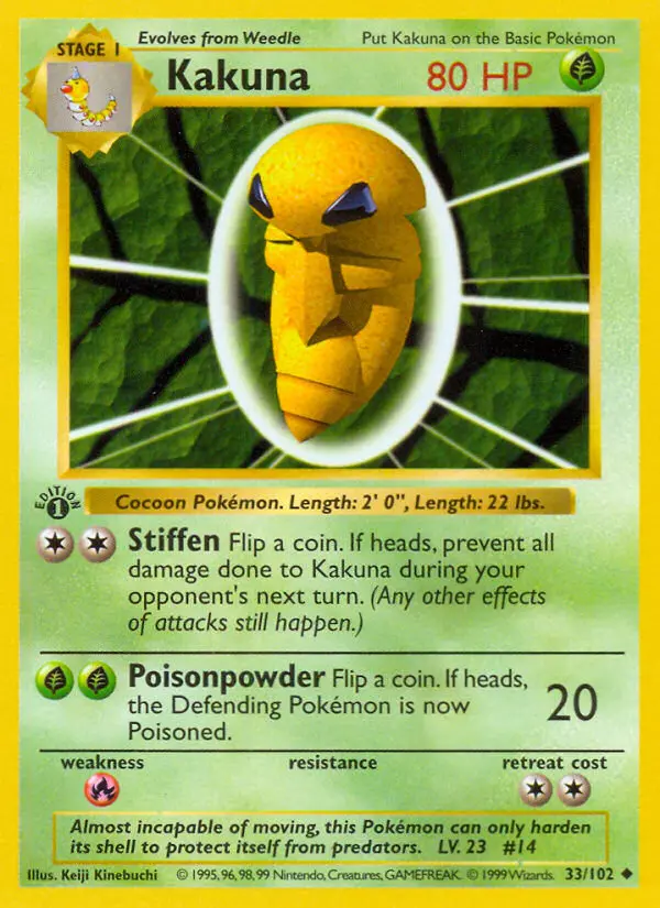 Carta Kakuna — Base Set 33/102