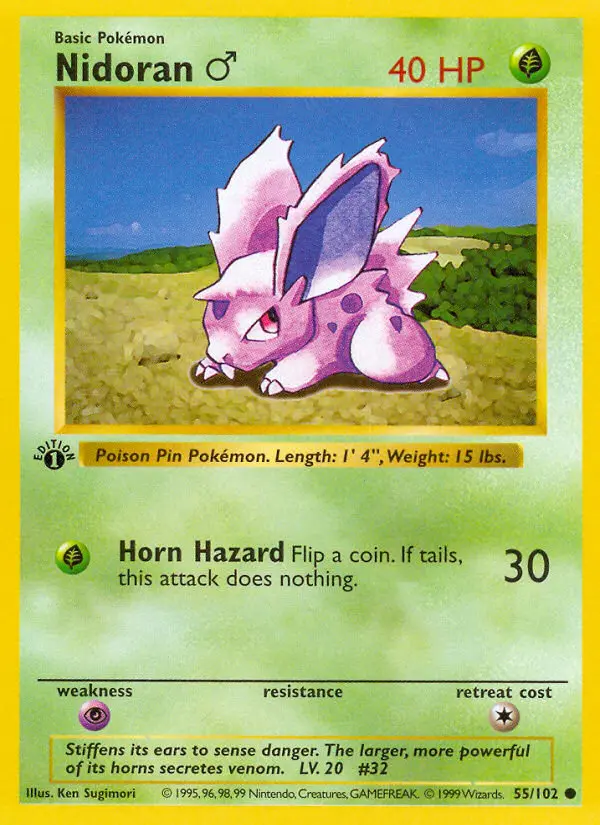 Carta Nidoran♂ — Base Set 55/102