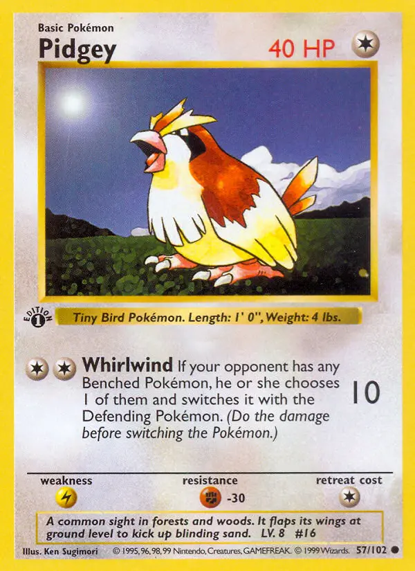 Carta Pidgey — Base Set 57/102