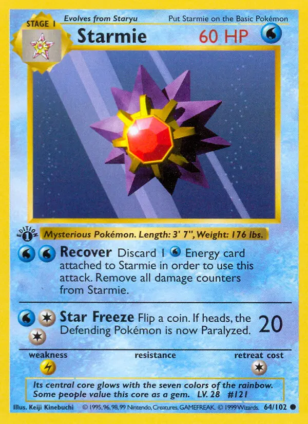 Carta Starmie — Base Set 64/102