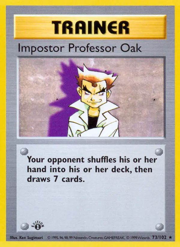 Carta Impostor Professor Oak — Base Set 73/102