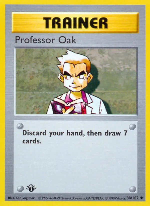 Carta Professor Oak — Base Set 88/102