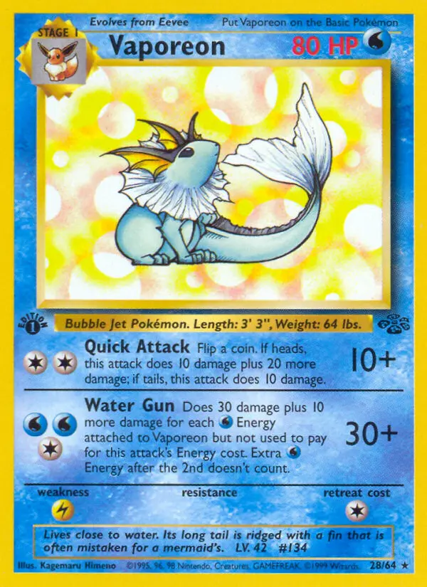 Carta Vaporeon — Jungle 28/64