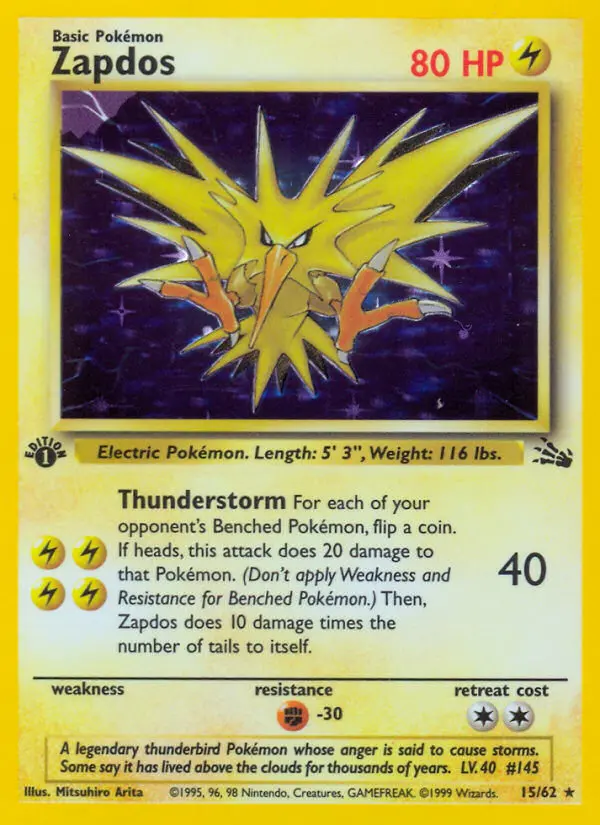 Carta Zapdos — Fossil 15/62