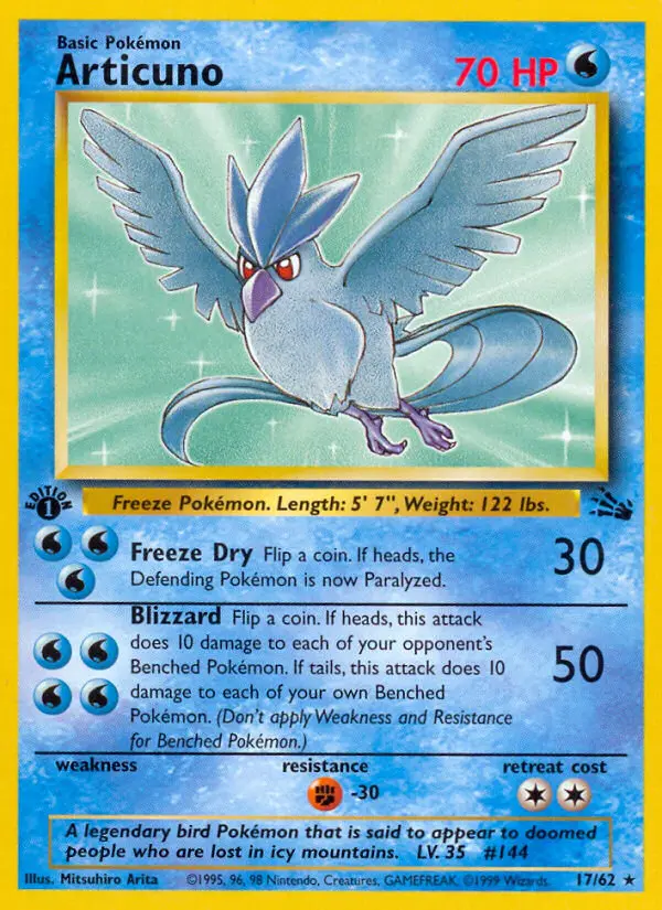 Carta Articuno — Fossil 17/62