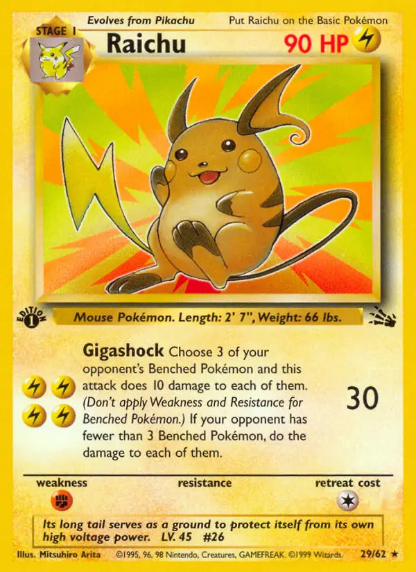 Carta Raichu — Fossil 29/62
