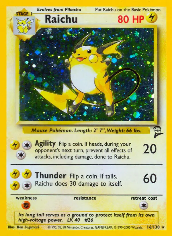 Carta Raichu — Base Set 2 16/130