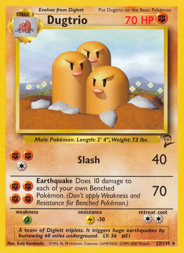 Carta Dugtrio — Base Set 2 23/130