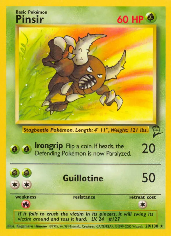 Carta Pinsir — Base Set 2 29/130