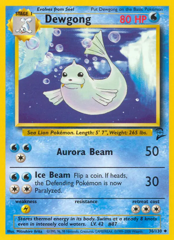 Carta Dewgong — Base Set 2 36/130