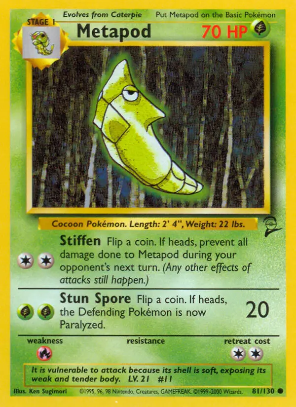Carta Metapod — Base Set 2 81/130
