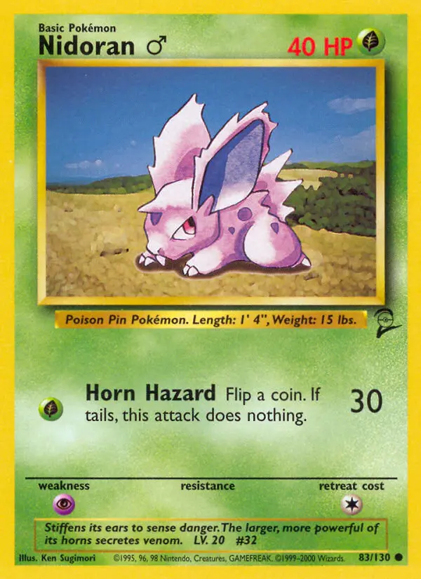 Carta Nidoran♂ — Base Set 2 83/130