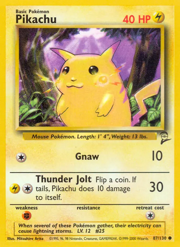 Carta Pikachu — Base Set 2 87/130