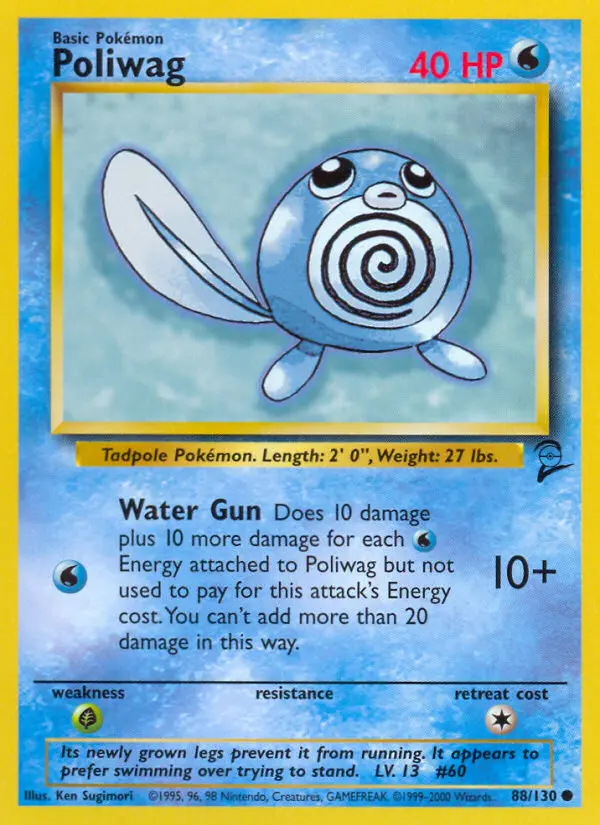 Carta Poliwag — Base Set 2 88/130