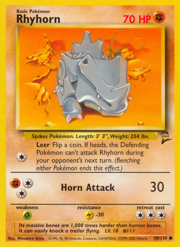 Carta Rhyhorn — Base Set 2 90/130