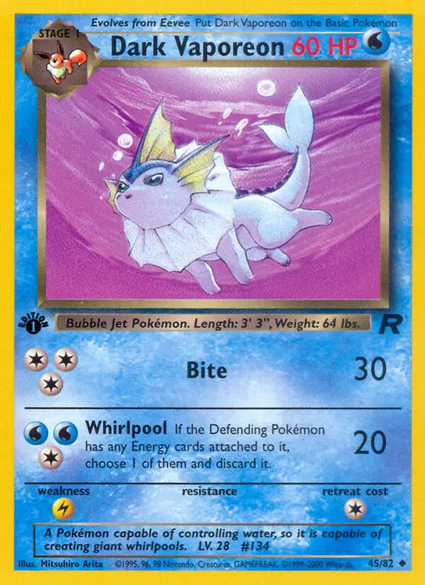 Carta Dark Vaporeon — Team Rocket 45/82