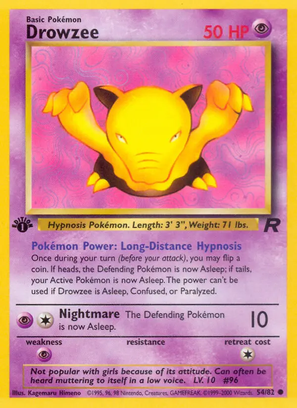 Carta Drowzee — Team Rocket 54/82