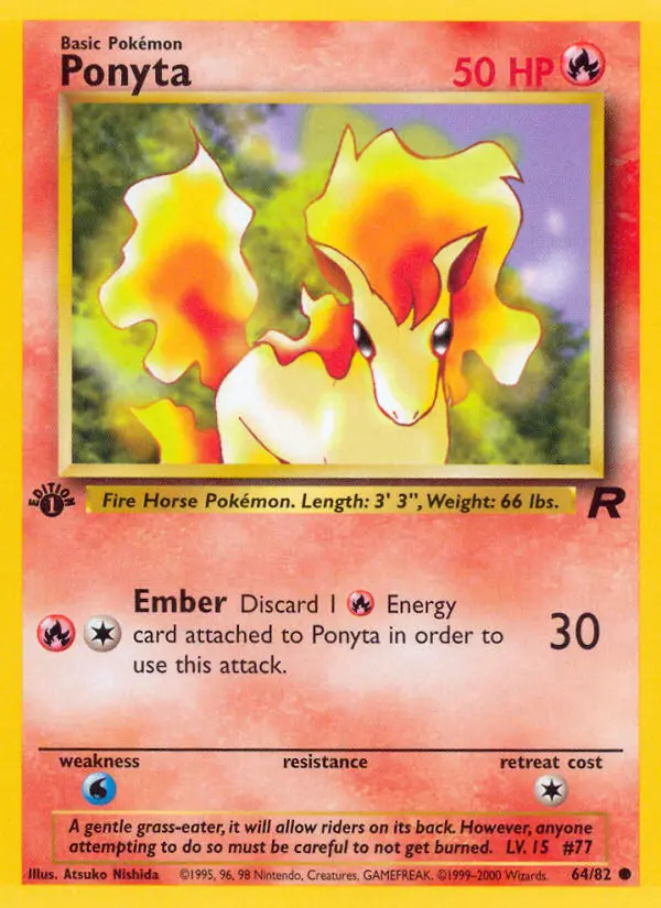 Carta Ponyta — Team Rocket 64/82