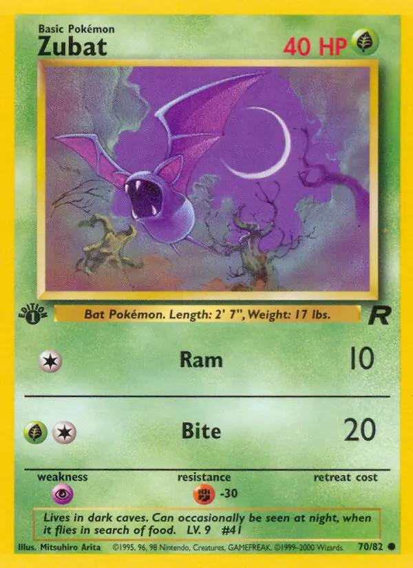 Carta Zubat — Team Rocket 70/82