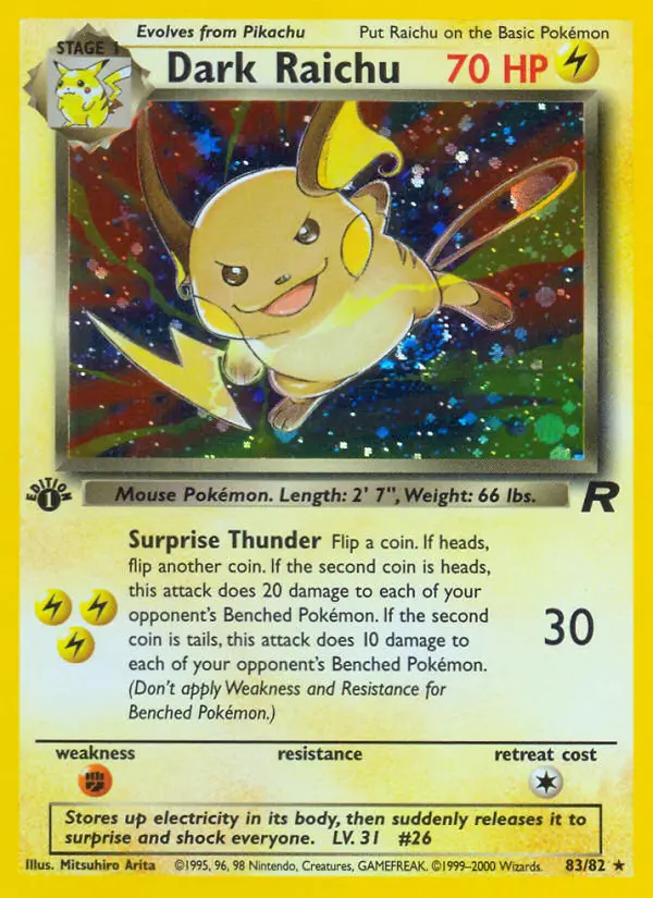 Carta Dark Raichu — Team Rocket 83/82