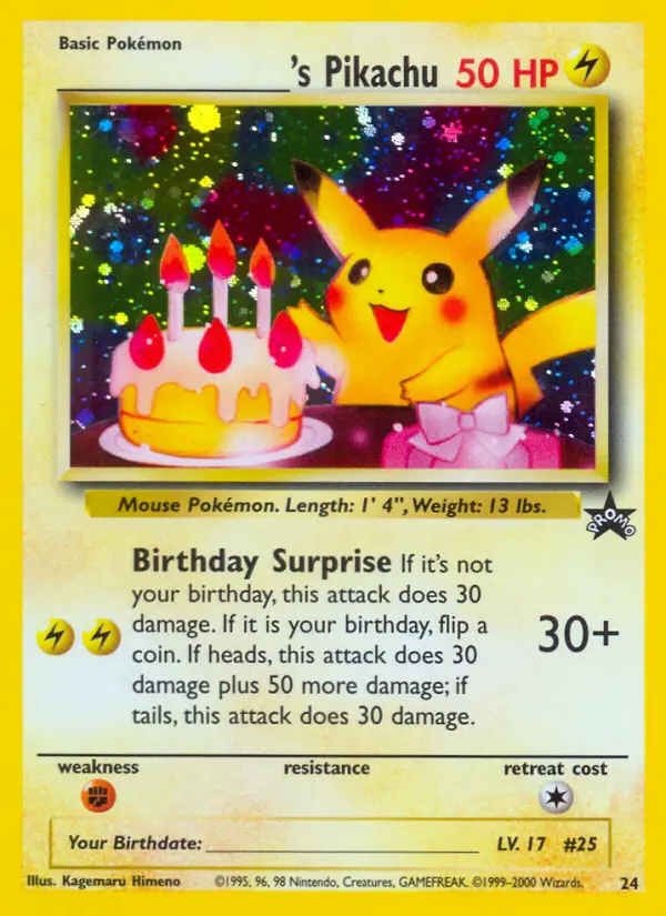 Carta ___________'s Pikachu — Wizards Black Star Promos 24/53