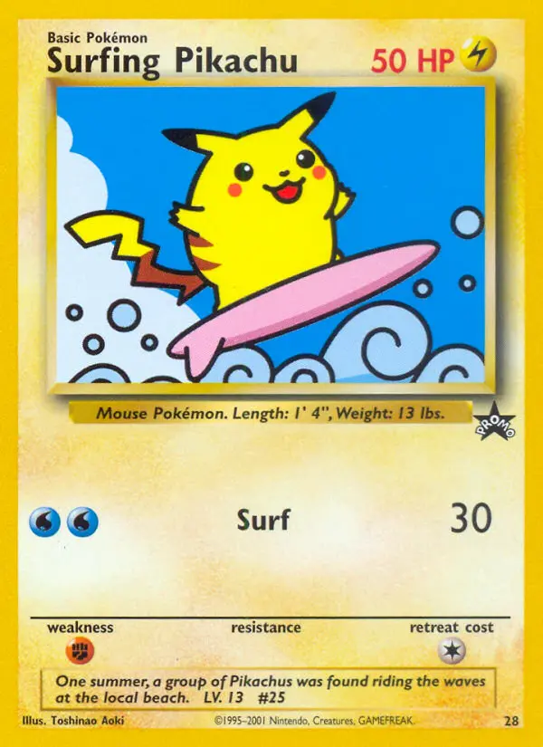 Carta Surfing Pikachu — Wizards Black Star Promos 28/53