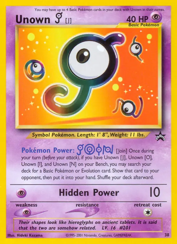Carta Unown [J] — Wizards Black Star Promos 38/53