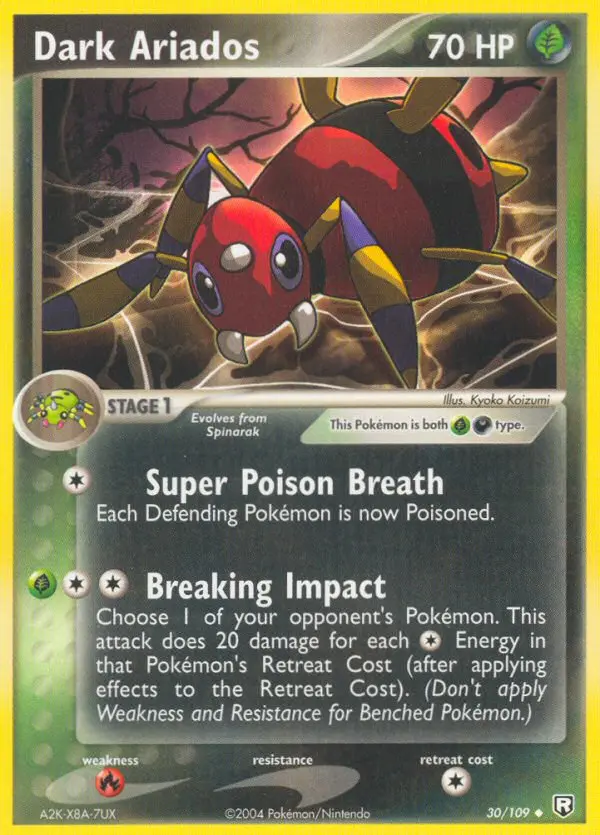 Carta Dark Ariados — Team Rocket Returns 30/109