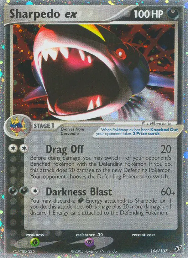 Carta Sharpedo ex — Deoxys 104/107
