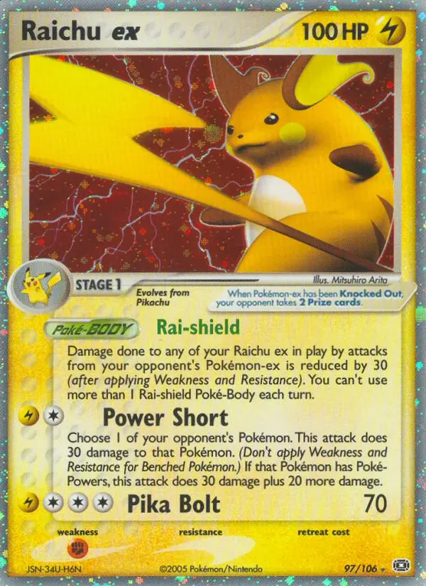 Carta Raichu ex — Emerald 97/106