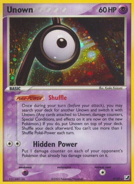 Carta Unown — Unseen Forces Unown Collection P/28