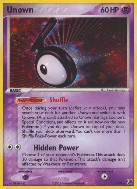 Carta Unown — Unseen Forces Unown Collection T/28