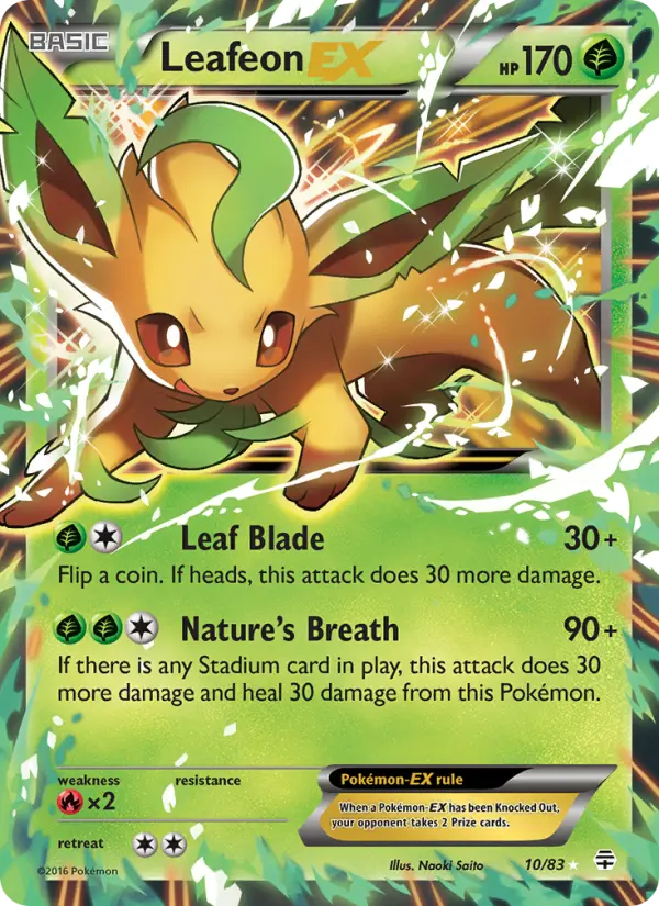 Carta Leafeon EX — Generations 10/83