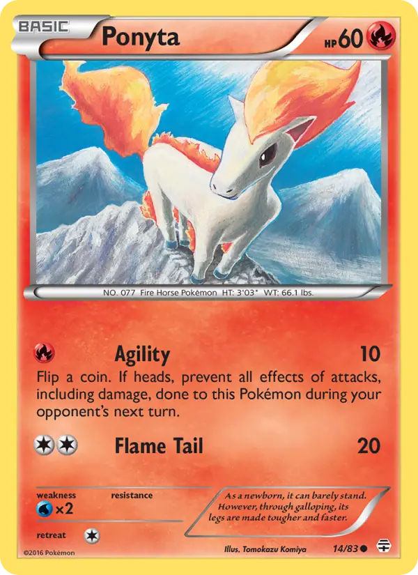 Carta Ponyta — Generations 14/83