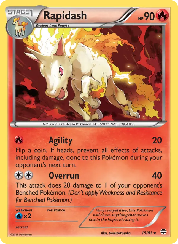Carta Rapidash — Generations 15/83
