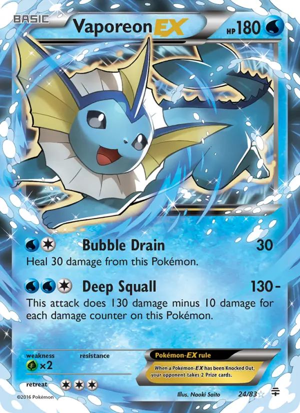 Carta Vaporeon EX — Generations 24/83