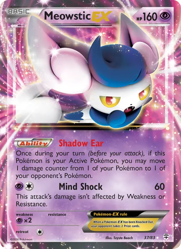 Carta Meowstic EX — Generations 37/83