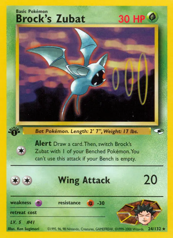 Carta Brock's Zubat — Gym Heroes 24/132