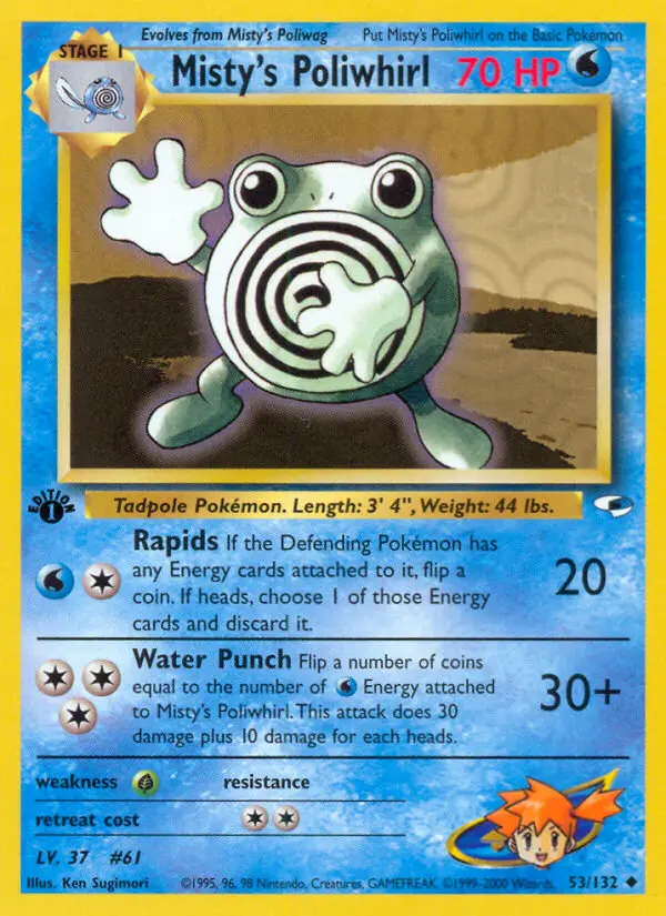 Carta Misty's Poliwhirl — Gym Heroes 53/132
