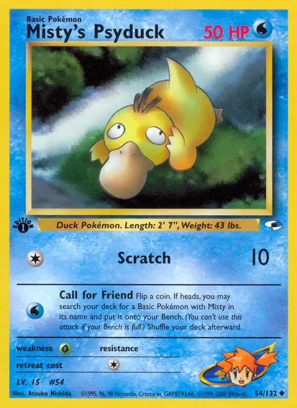 Carta Misty's Psyduck — Gym Heroes 54/132