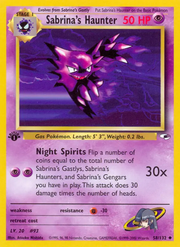 Carta Sabrina's Haunter — Gym Heroes 58/132