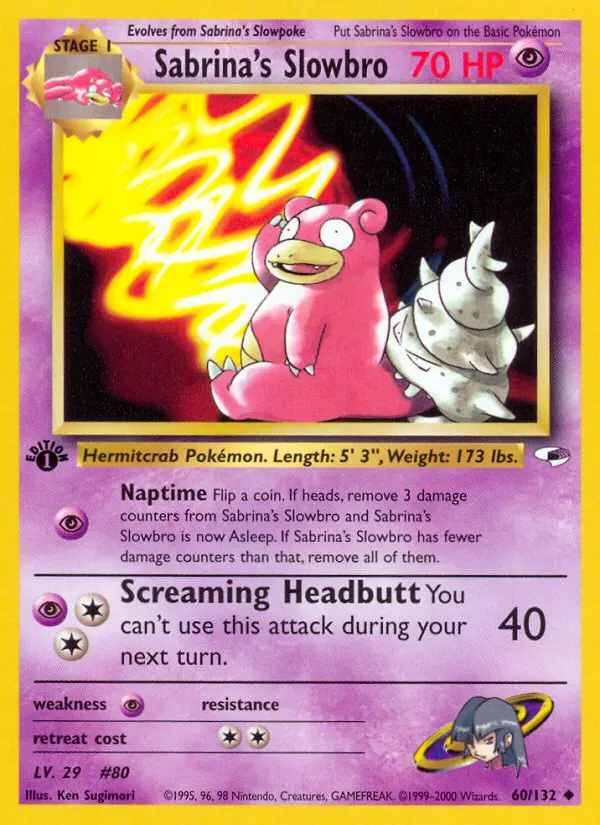 Carta Sabrina's Slowbro — Gym Heroes 60/132