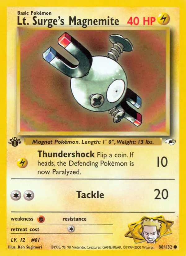 Carta Lt. Surge's Magnemite — Gym Heroes 80/132