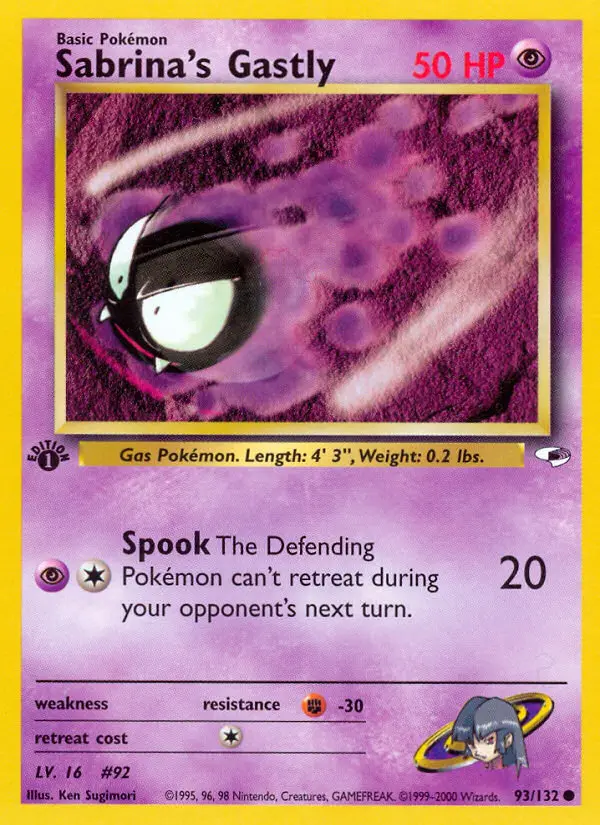 Carta Sabrina's Gastly — Gym Heroes 93/132