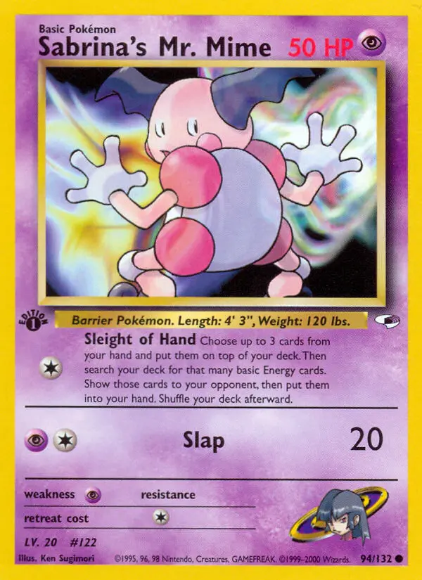 Carta Sabrina's Mr. Mime — Gym Heroes 94/132