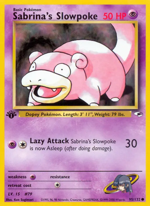 Carta Sabrina's Slowpoke — Gym Heroes 95/132