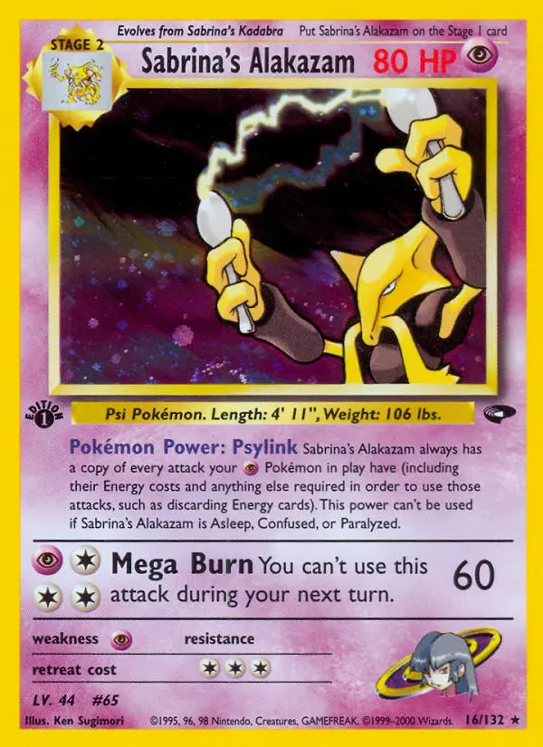 Carta Sabrina's Alakazam — Gym Challenge 16/132
