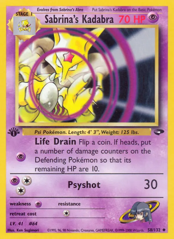 Carta Sabrina's Kadabra — Gym Challenge 58/132