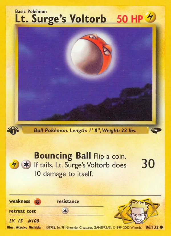 Carta Lt. Surge's Voltorb — Gym Challenge 86/132